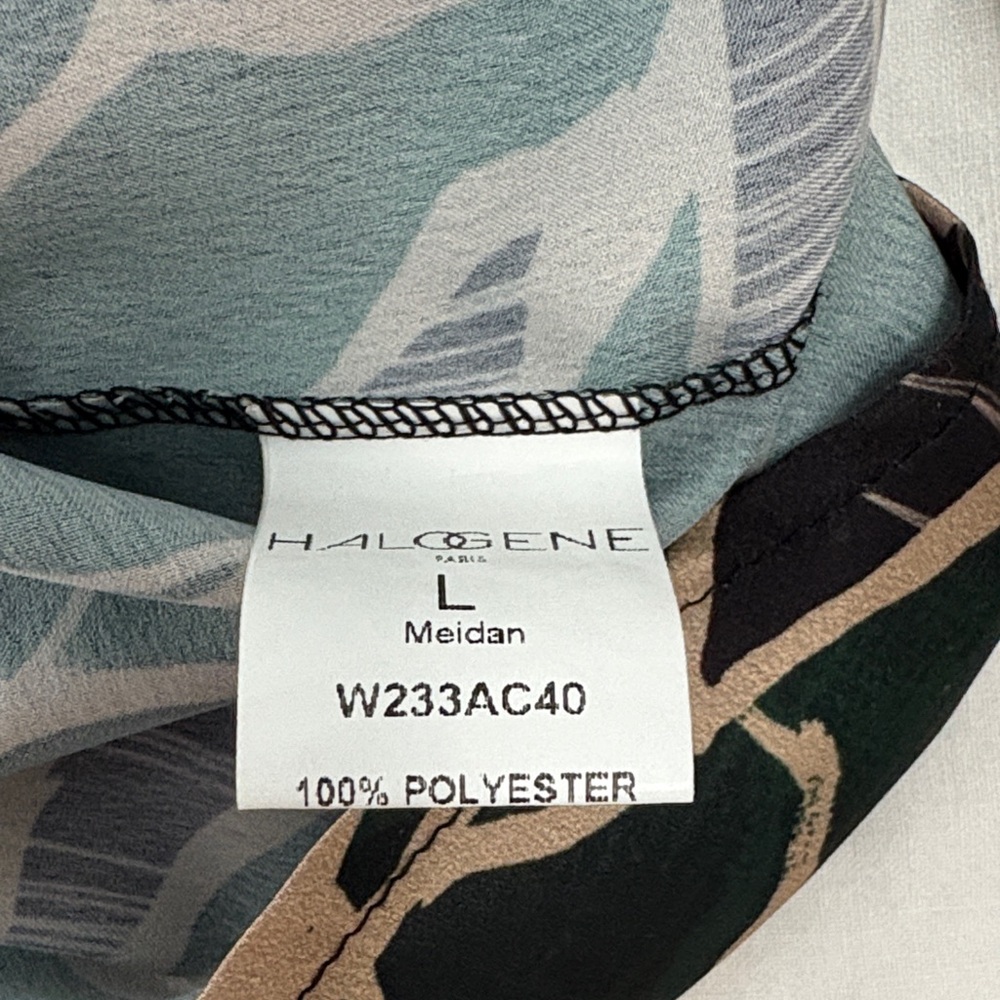 Halogen Green And Tan Patterned Button Down Shirt - image 5